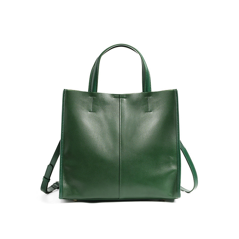 Bolso Tote de Piel Genuina para Mujer | Estilo Clásico Burdeos