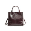 Bolso Tote de Piel Genuina para Mujer | Estilo Clásico Burdeos